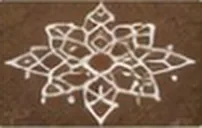 A white kolam pattern