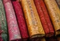 Rolls of colorful silk